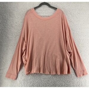 Daily Practice Top Women's Size 2X Long Sleeve Coral Pink Cross Back Oversized